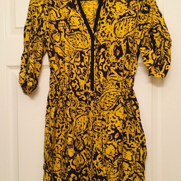 Adrianna Papell Mustard Plum Drawstring Dress 4 💜 - Picture 6 of 13